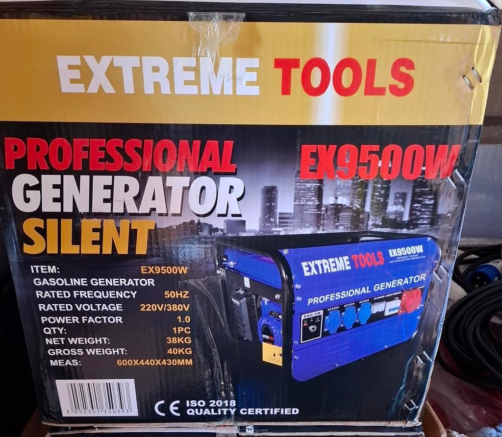 Extreme Tools EX9500W Benzine Noodstroomaggregaat Stil, Ophalen, Zo goed als nieuw