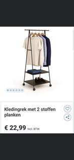 Gloednieuw kledingrek met 2 planken en wielen, Ophalen, Met wielen, Nieuw