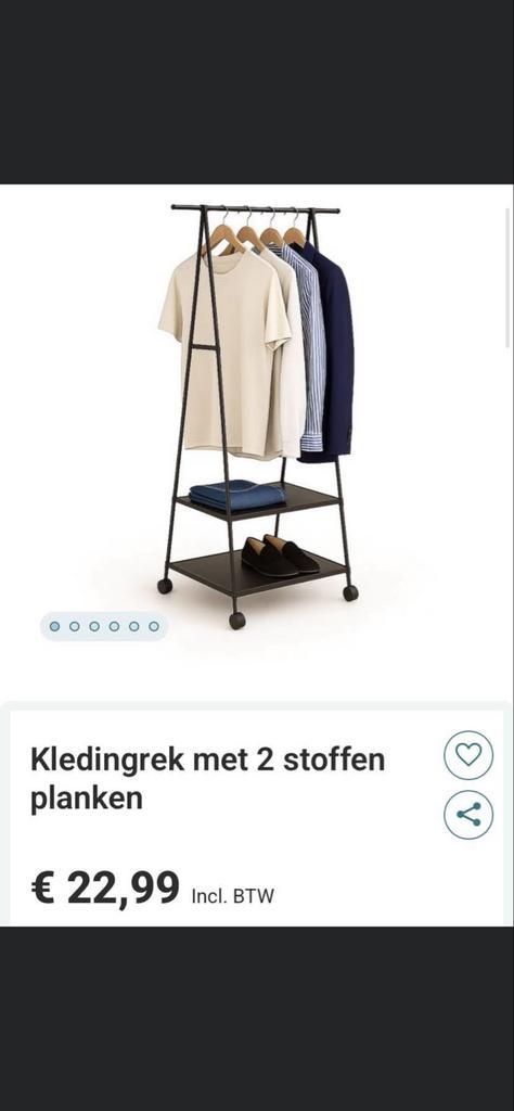 Gloednieuw kledingrek met 2 planken en wielen, Kleding | Dames, Kledingrekken, Nieuw, Met wielen, Ophalen