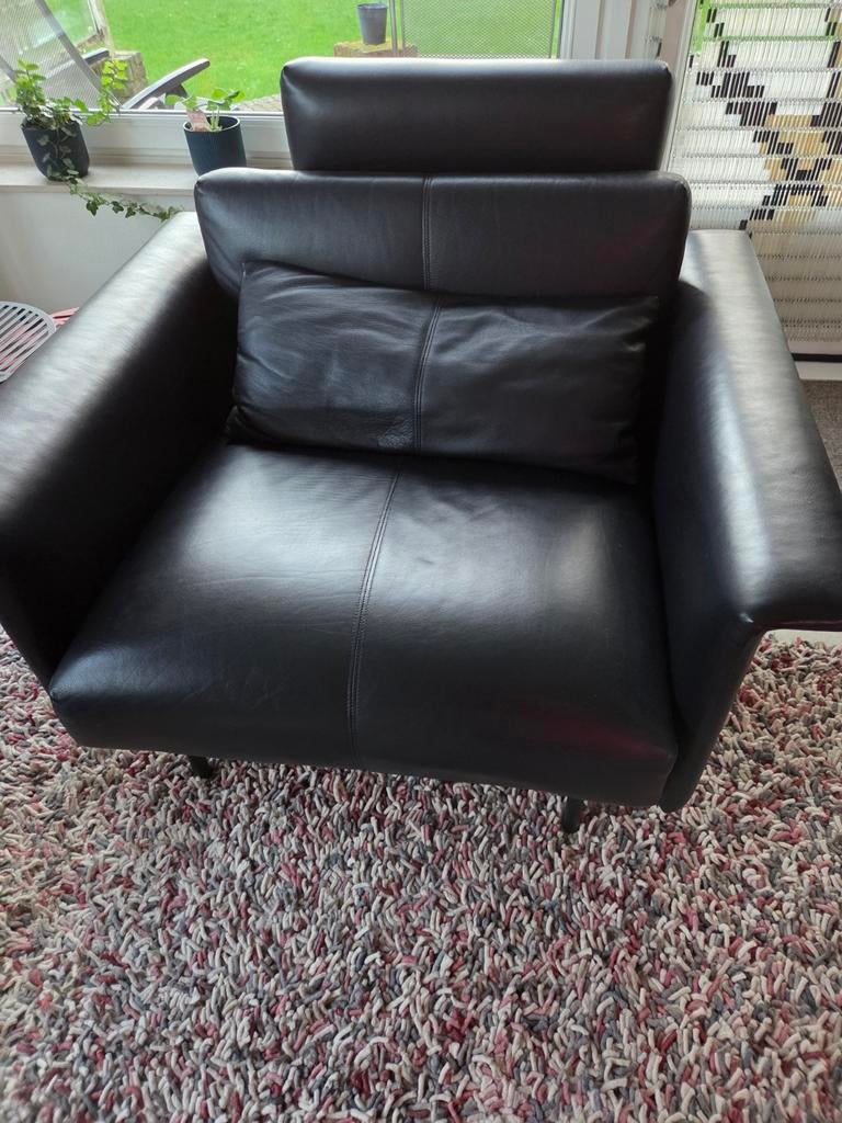 Montis Otis loveseat, donkerblauw leer, Huis en Inrichting, Ophalen, Design, Tweepersoons, Zo goed als nieuw