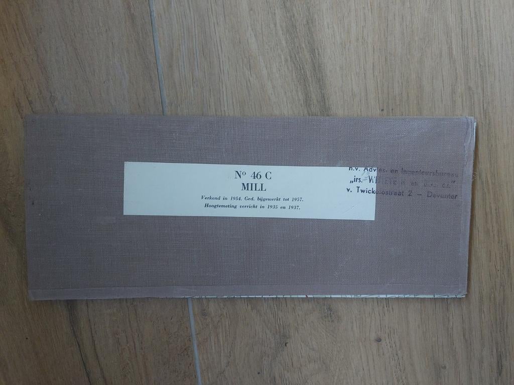 46C Mill De Peel Haps St. Hubert Wanroy  stafkaart uit 1957, Topografische Dienst Nederland, Ophalen of Verzenden, 1800 tot 2000