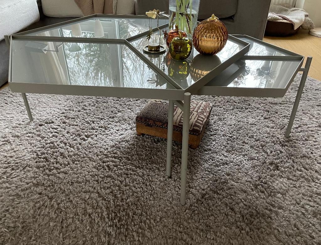 Zuiver 2 Salon tafeltjes, Huis en Inrichting, Tafels | Salontafels, Ophalen, 50 tot 100 cm, 50 tot 100 cm, Zo goed als nieuw