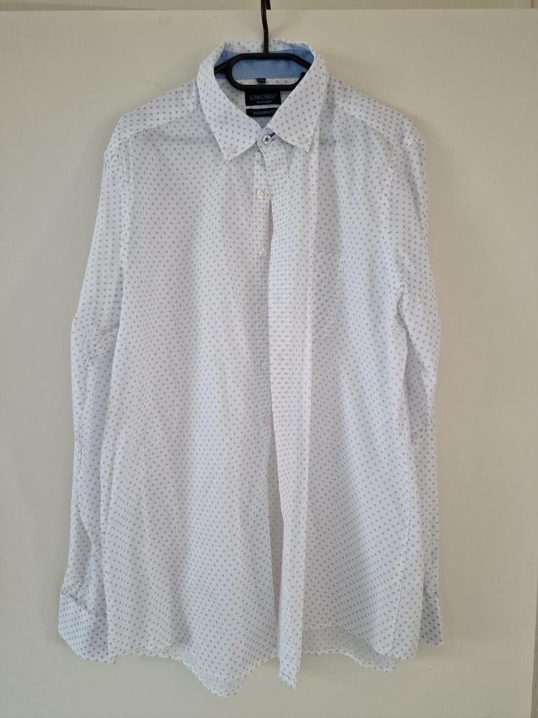 Heren overhemd John Cabot lange mouw maat 45/46 XXL, Wit, Ophalen of Verzenden, Zo goed als nieuw, Overige halswijdtes