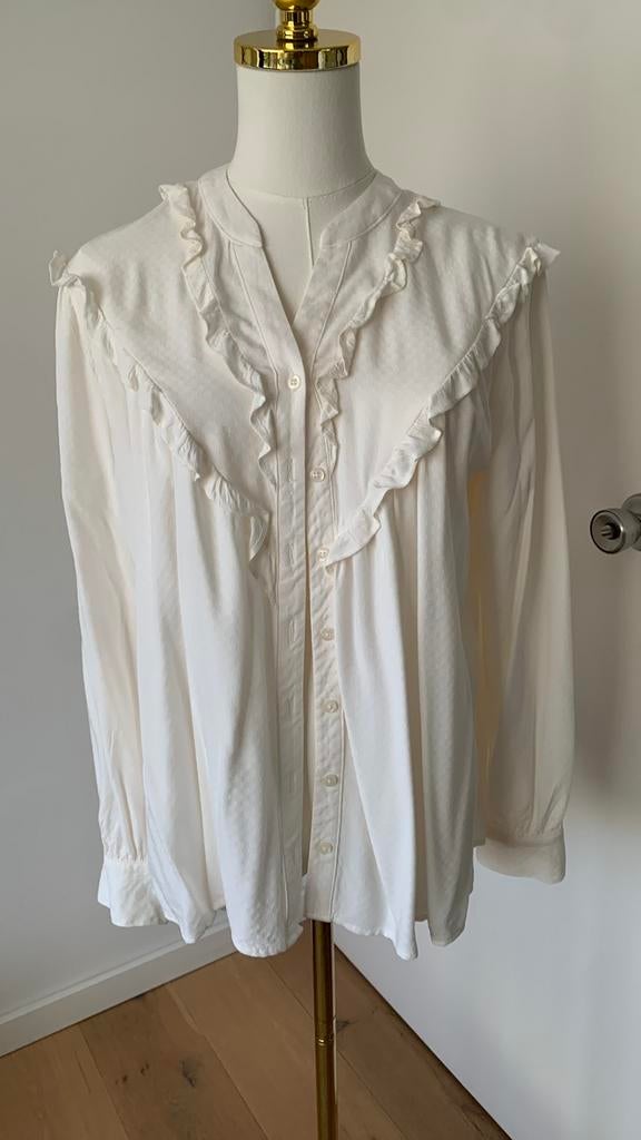 Crème kleurige blouse   Maat 36, Ophalen of Verzenden, Zo goed als nieuw, Maat 36 (S), Beige