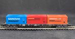 Minitrix 13507 - containerwagen Sss-y716 "Sandvik" (16260), Gebruikt, Gelijkstroom, Trix, Wagon
