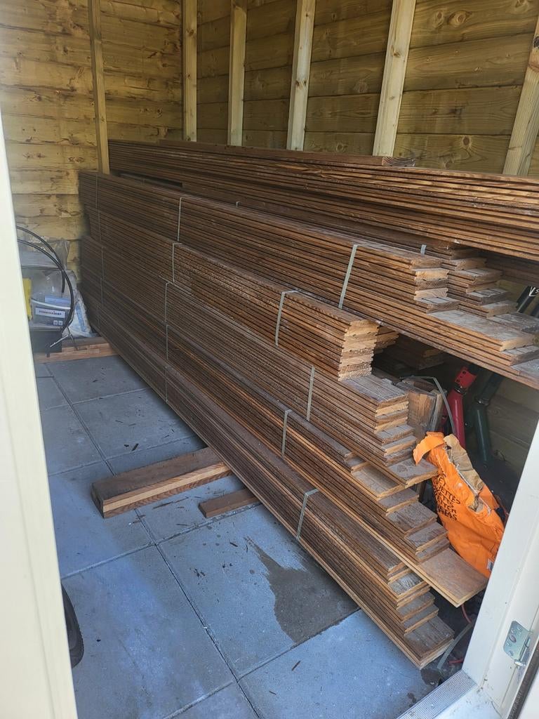 Thermo essen planken  50 m² premium ,nieuw, Doe-het-zelf en Verbouw, Hout en Planken, Ophalen of Verzenden, Plank, 50 mm of meer