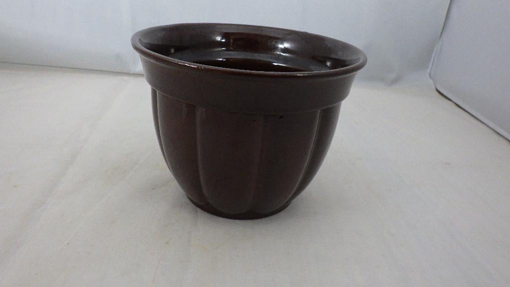 mooie retro donkerbruine overpot, Ophalen of Verzenden, Overige typen