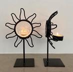 Zon metaal glas waxinelichthouder 1x, Huis en Inrichting, Woonaccessoires | Kandelaars en Kaarsen, Ophalen, Gebruikt