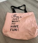 Boutiekje lichtroze shopper tote bag met tekst, Ophalen of Verzenden, Zo goed als nieuw, Roze, Shopper