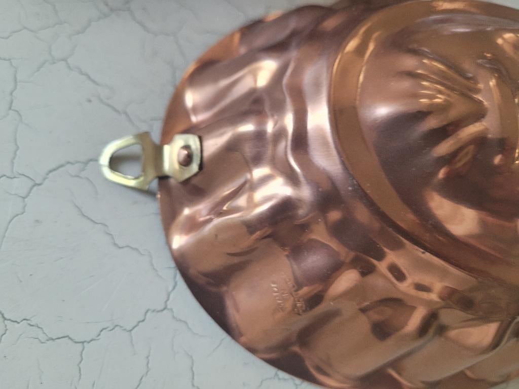 Oude koperen puddingvorm Franse lelie in nieuwstaat, Ophalen of Verzenden