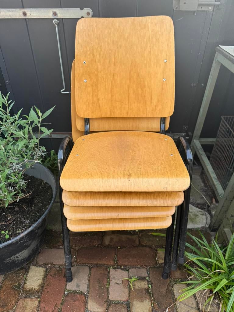 Partij vintage Kantinestoelen kantoorstoelen stoelen, Ophalen