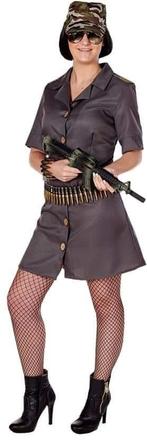 Soldaten jurkje maat 42/44 foute party carnaval nieuw, Ophalen of Verzenden