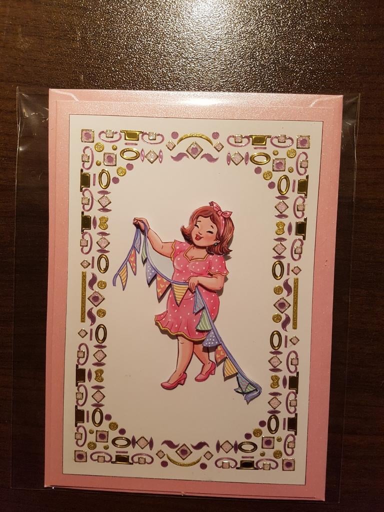 Kaartje hobbydots Bubbly Girls verjaardag slingers ophangen, Ophalen of Verzenden, Nieuw, Overige thema's