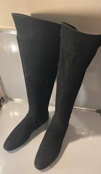 Lavarazone Artigiana Suede  Full Leather Over Knee Boots 41, Hoge laarzen, Zwart, Ophalen of Verzenden, Zo goed als nieuw