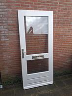 Hardhouten voordeur 92.5x209.5cm borsthoogte 40 dubbelglas, Ophalen, Gebruikt, 80 tot 100 cm, Buitendeur