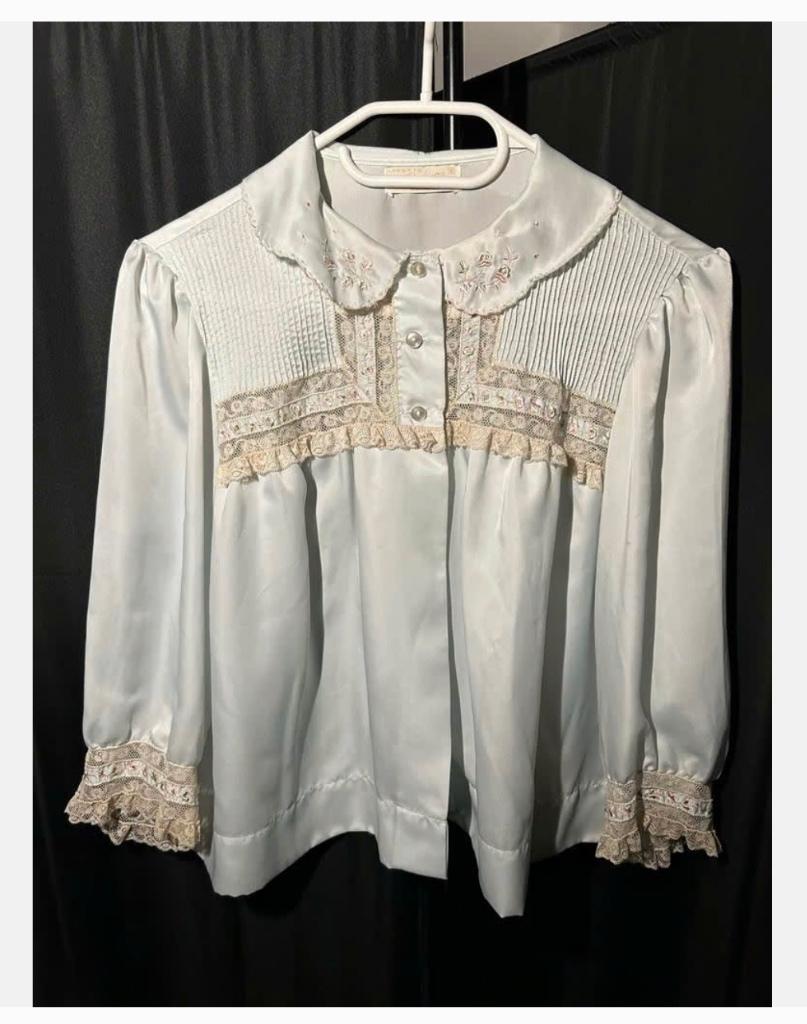 Antieke blouse met kant en borduursel, jaren ‘60, Antiek en Kunst, Antiek | Kleding en Accessoires, Ophalen of Verzenden, Dames