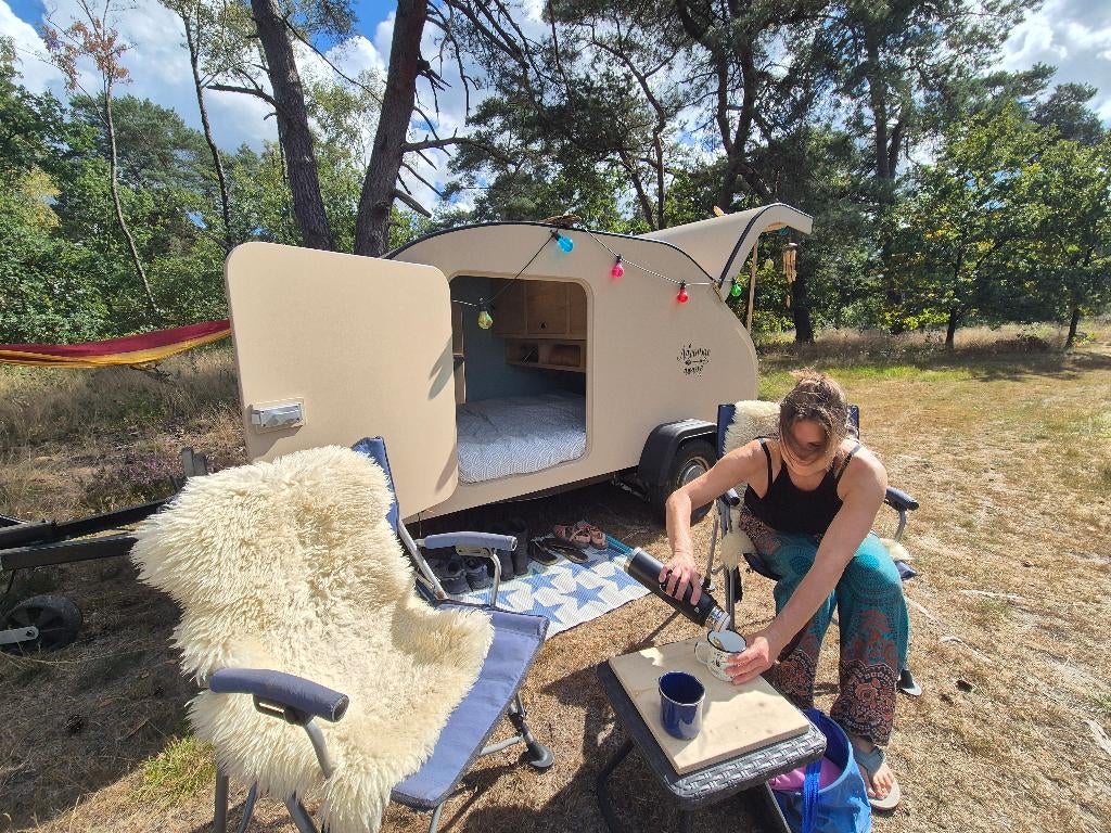 Avontuur in zakformaat – Teardrop trailer - Caravan, Overige merken, Vast bed, Tot en met 2, Particulier
