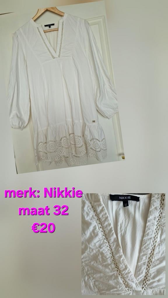 Nikkie witte jurk maat 32, Nikkie, Ophalen, Maat 34 (XS) of kleiner, Wit