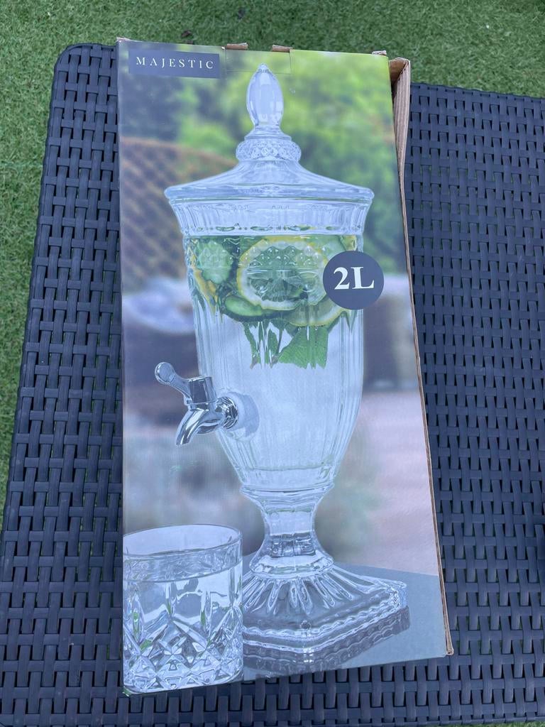 Glazen waterkan met tapkraan - 2L, Ophalen of Verzenden, Nieuw