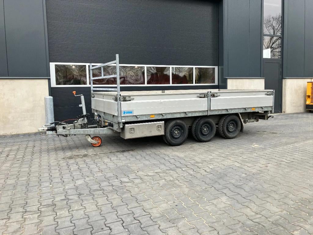 Hapert 3 zijdige elektrische kipper aanhanger (bj 2021), Overige brandstoffen, Bedrijf, Aanhangers en Opleggers, Te koop