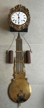 Franse oude comtoise klok met slinger en gewichten, Ophalen