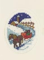 Borduurpakket Kerstkaart arreslee 9273, Geen, Geen, Nieuw, Ophalen of Verzenden