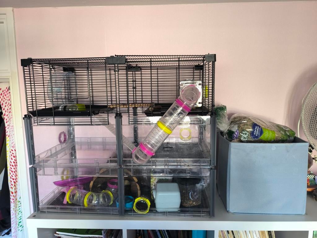 Ferplast Multipla Hamster - Dierenverblijf - 72.5x37.5x42 cm, Dieren en Toebehoren, Knaagdieren en Konijnen | Hokken en Kooien