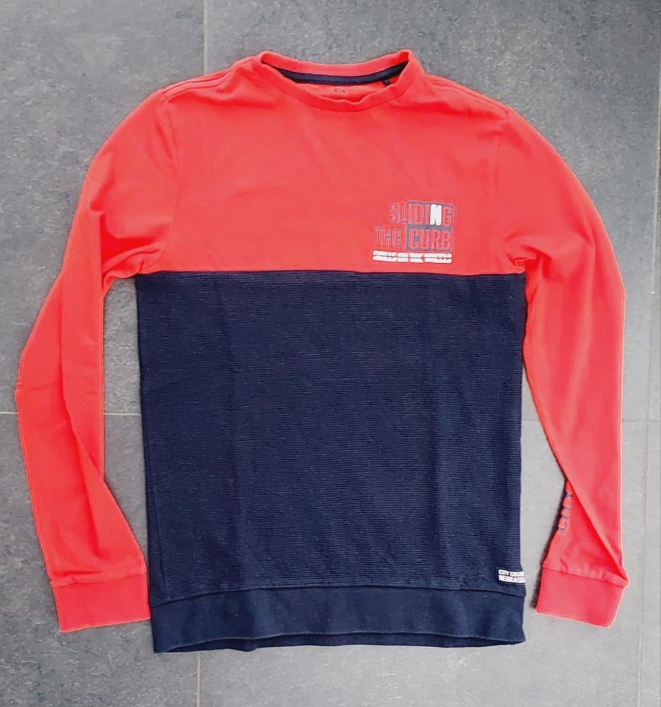 Stoere longsleeve rood/blauw maat 170/176, Kinderen en Baby's, Kinderkleding | Maat 170, WE, Ophalen of Verzenden, Zo goed als nieuw