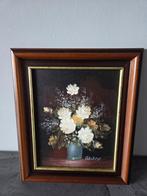 Antiek olieverf schilderij  bloemen gesigneerd Robert Cox, Ophalen of Verzenden