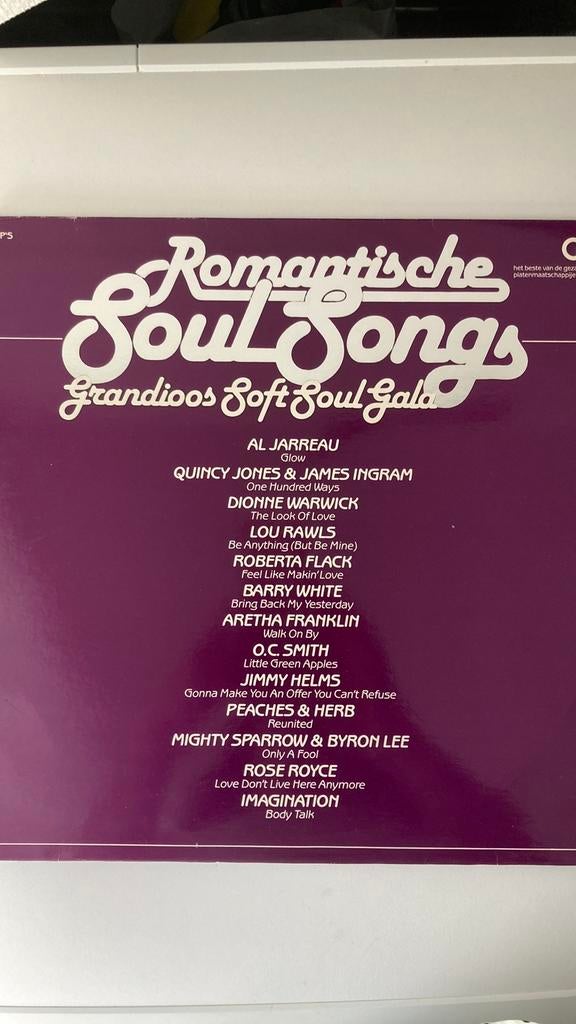 Romantische soulsongs vinyl lp, Cd's en Dvd's, Ophalen of Verzenden, Zo goed als nieuw, 12 inch