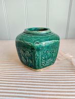 Prachtig! Grote vintage gemberpot groen turkoois, Ophalen of Verzenden