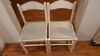 2 witte stoelen, grijze bekleding (af te lappen) MOET WEG!, Ophalen, Gebruikt, Twee, Wit