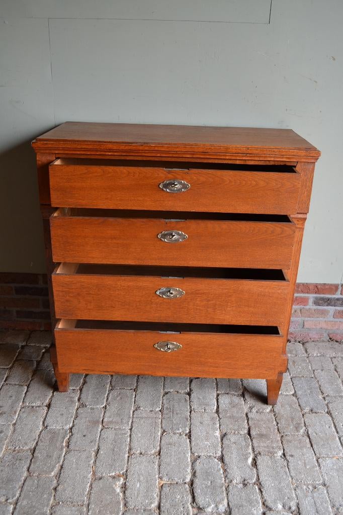 Prachtige antieke eiken houten Empire ladekast, dressoir., Antiek en Kunst, Verzenden