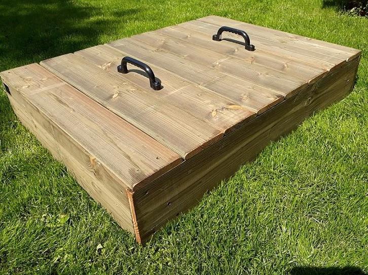 HOUTEN ZANDBAK 90x120 incl deksel kant en klaar geleverd, Kinderen en Baby's, Speelgoed | Buiten | Zandbakken, Nieuw, Ophalen