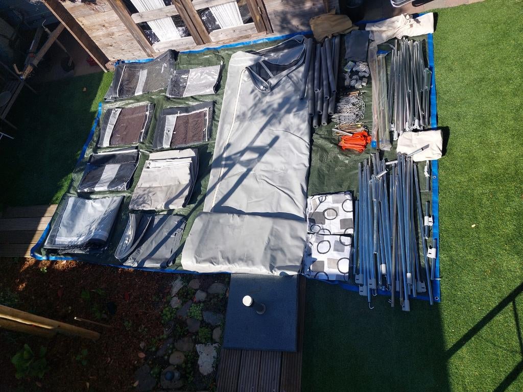 Dorema voortent Ibiza 240 Grey met Locarno luifel, Ophalen, Tot en met 4