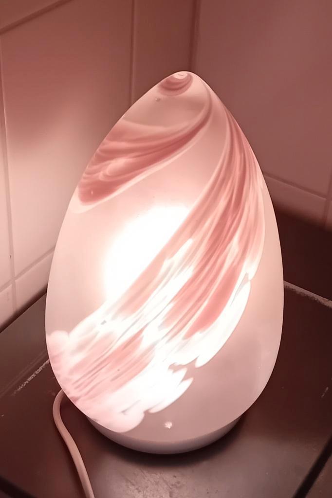 Lavender Swirl tafellamp, set van 2, Huis en Inrichting, Lampen | Tafellampen, Minder dan 50 cm, Glas, Ophalen of Verzenden
