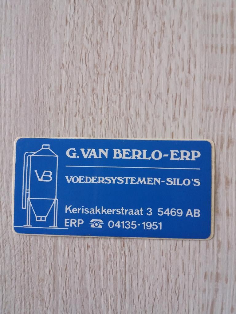sticker voedersystemen - silo's G.van Berlo - ERP, Ophalen of Verzenden, Zo goed als nieuw, Bedrijf of Vereniging