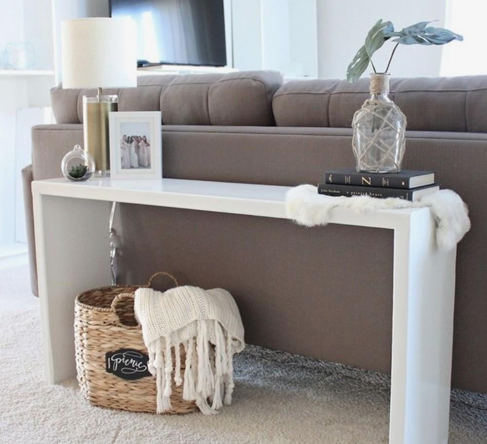 IKEA Malm bijzettafel/overbedtafel wit, Ophalen, Gebruikt, 75 cm of meer, Modern