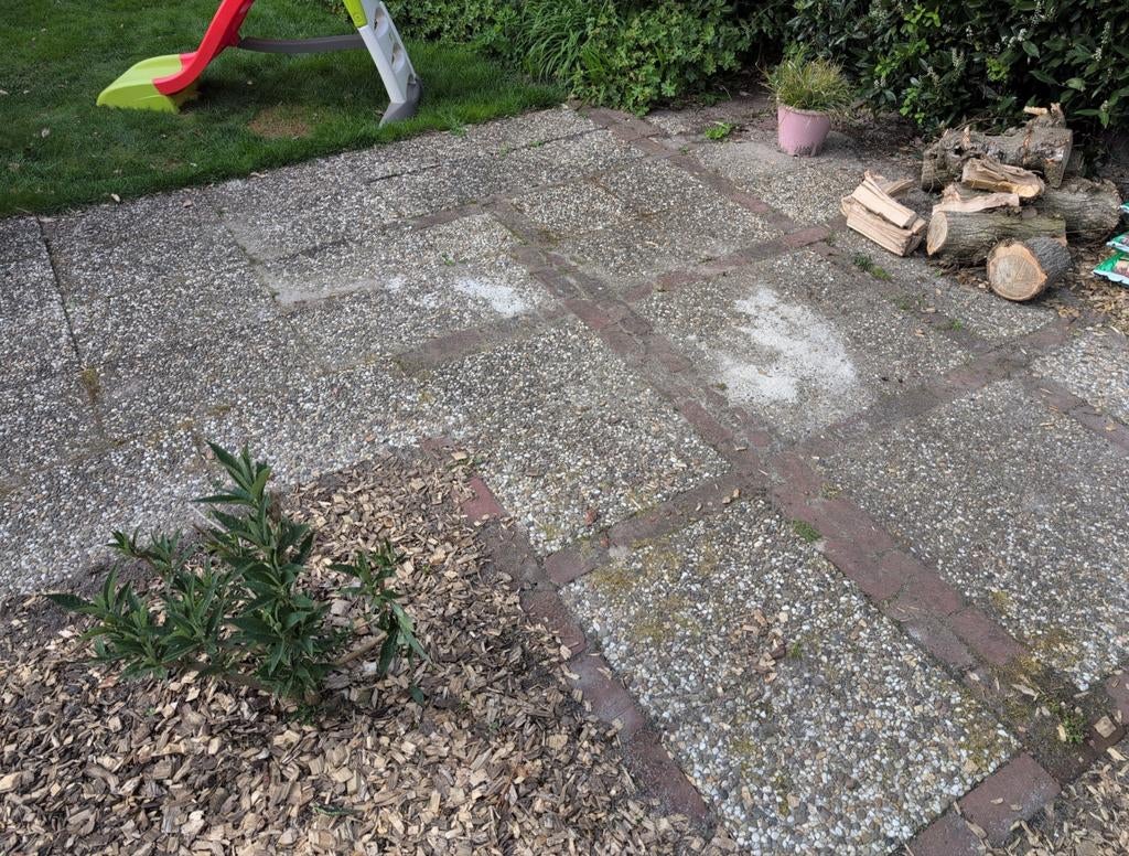 Grindtegels 60x40 en 40x40, Ophalen, Gebruikt, Beton, Terrastegels