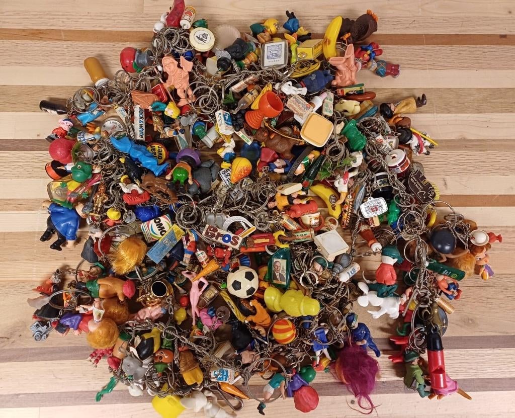 Hele bos vintage sleutelhangers, Ophalen of Verzenden, Gebruikt