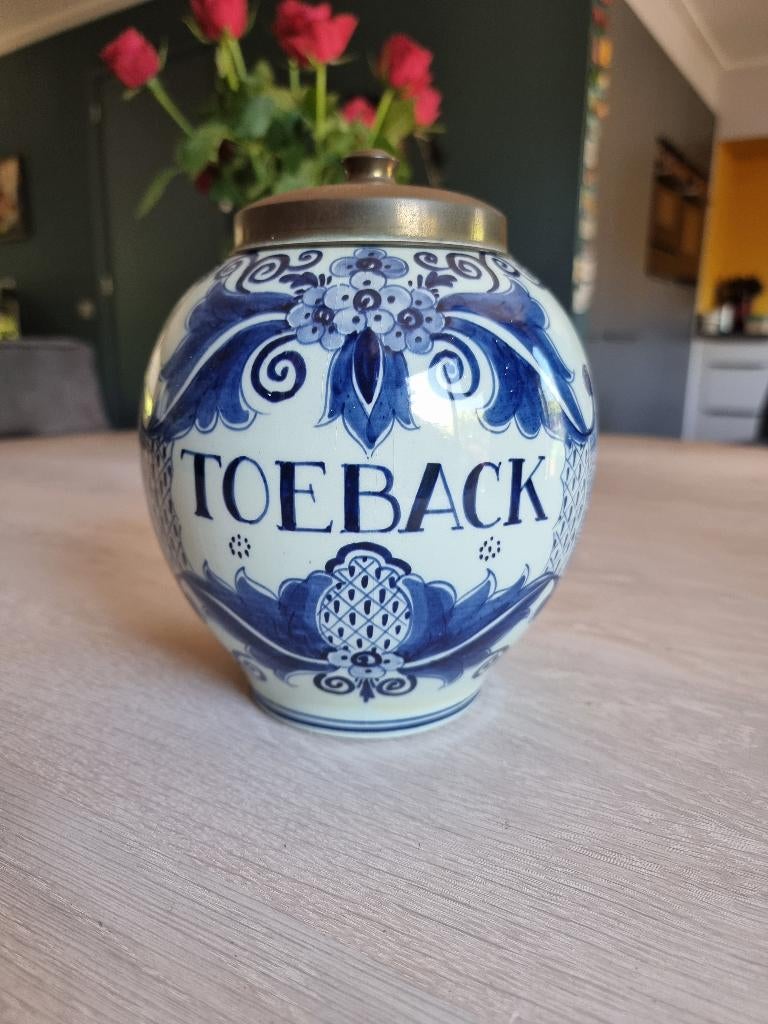 Toeback Pot Delfts blauw, Antiek en Kunst, Antiek | Keramiek en Aardewerk, Ophalen of Verzenden