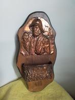 9338) mooie koperen/houte  pijpen bak  hoog 31cm, Verzamelen, Rookartikelen, Aanstekers en Luciferdoosjes, Ophalen of Verzenden