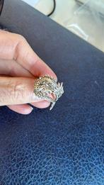 Zilver ring met draak 24 mm breed heren, Gebruikt, 20 of groter, Ophalen of Verzenden, Zilver