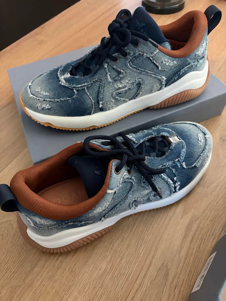 Hogan Rebel sneakers denim - Maat 40.5, Kleding | Dames, Schoenen, Ophalen of Verzenden, Zo goed als nieuw, Blauw, Sneakers of Gympen