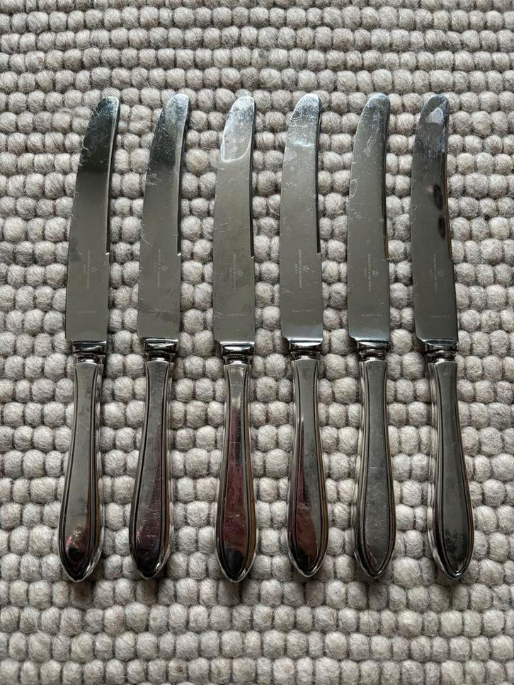 Set van 6 verzilverde messen Gerritsen & van Kempen, Antiek en Kunst, Antiek | Bestek, Ophalen of Verzenden