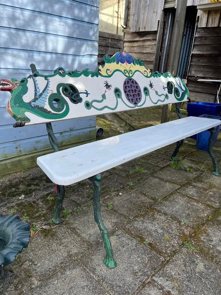 Gietijzeren tuinbank, Tuin en Terras, Tuinbanken, Ophalen, Zo goed als nieuw, Nb, Nb