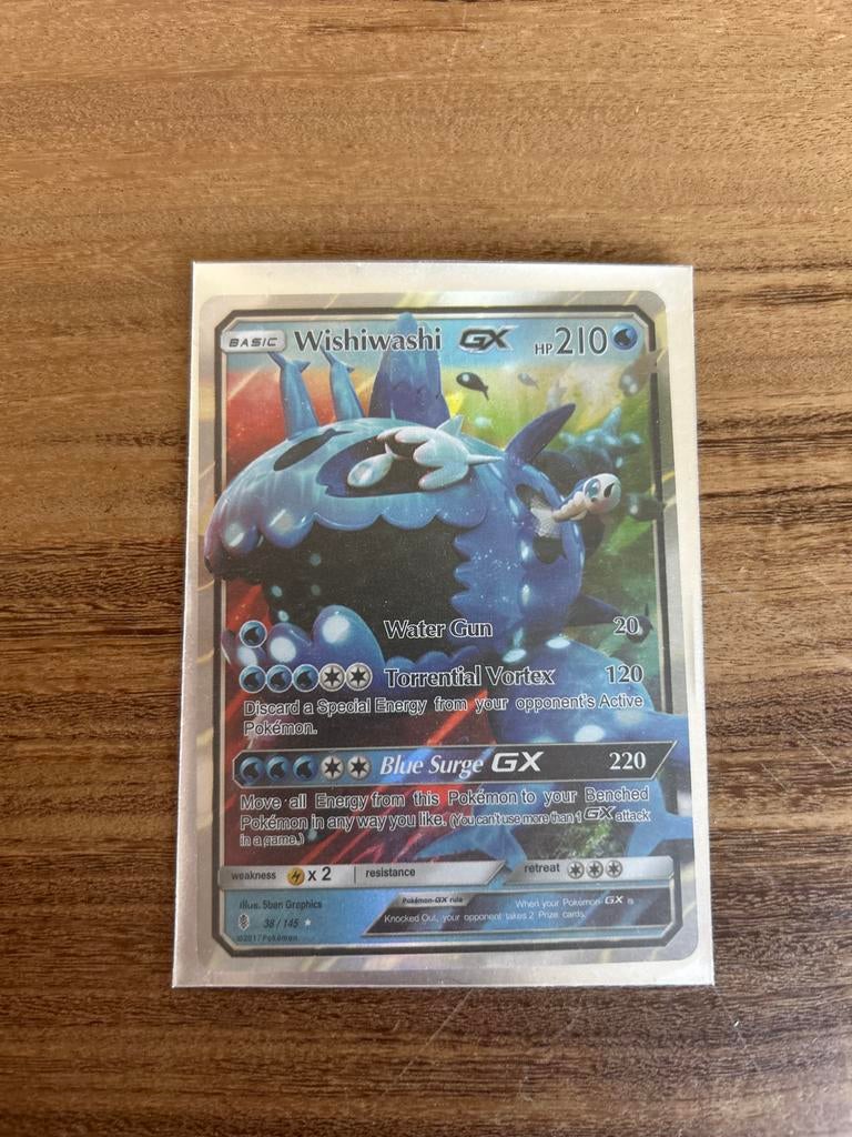 Wishiwashi GX Pokémon kaart 38/145, Ophalen of Verzenden, Gebruikt, Losse kaart
