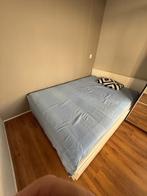 Tweepersoonsbed 140 x 200 met opbergruimte, Ophalen, Gebruikt, Wit, Tweepersoons