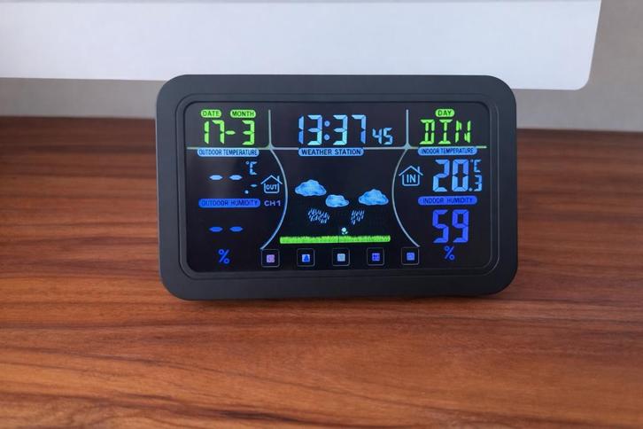 Draadloos Weerstation met Buitensensor - als nieuw, Audio, Tv en Foto, Weerstations en Barometers, Zo goed als nieuw, Weerstation