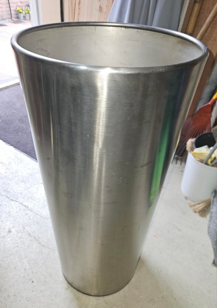 RVS plantenpot 72cm hoog, Tuin en Terras, Ophalen, Rond, Metaal